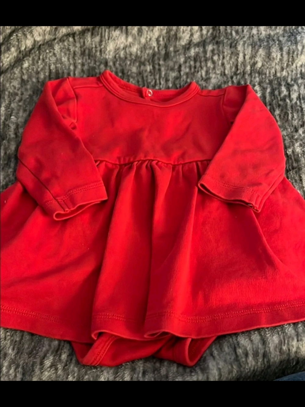 Primary Red Long-Sleeve  Dress Size 6/12 Months